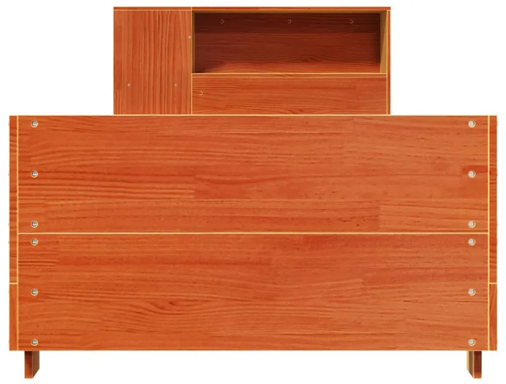 Cama sem colchão 75x190 cm madeira de pinho maciça castanho-mel