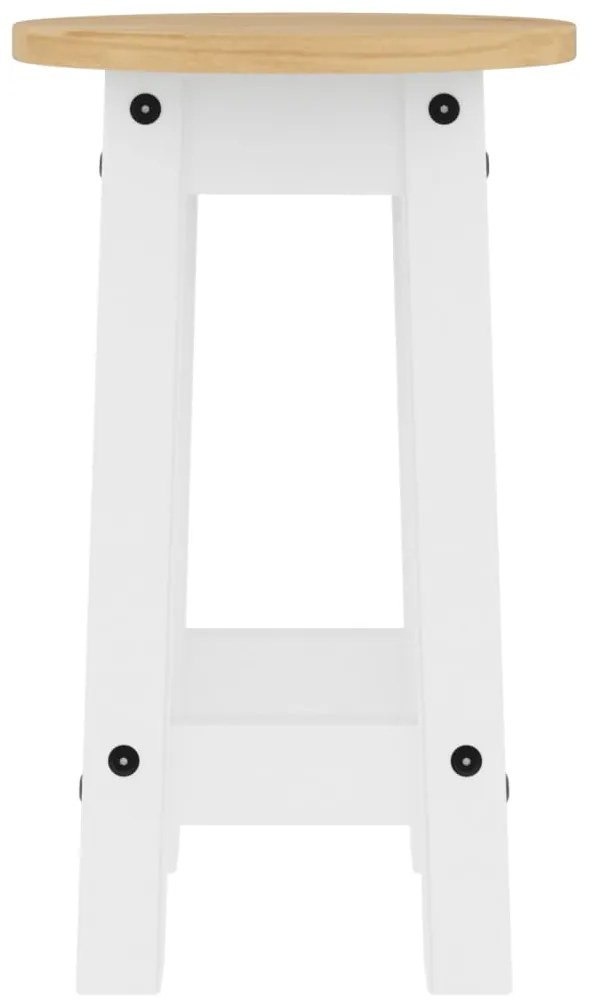 Bancos de bar 2 pcs madeira de pinho maciça branco
