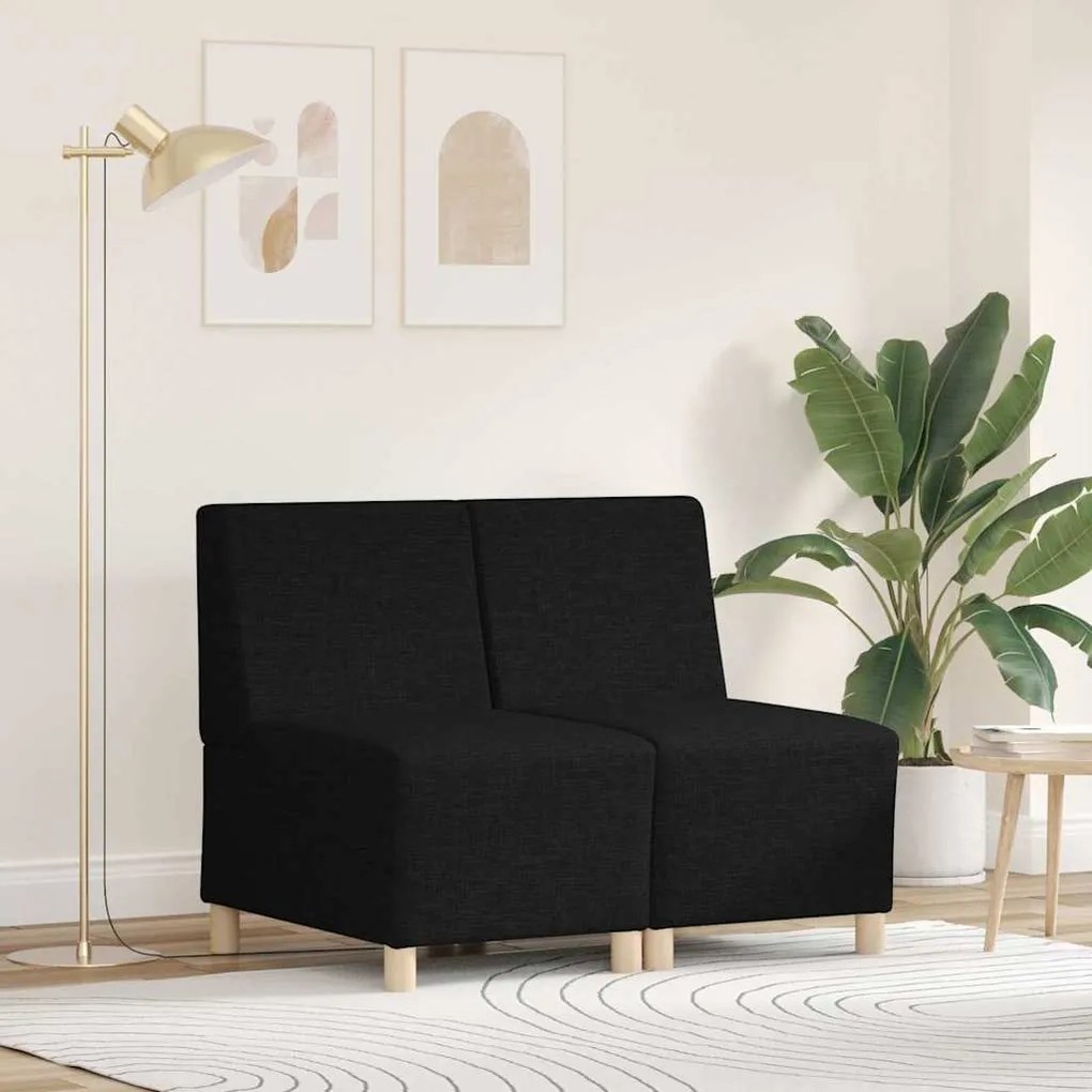vidaXL Cadeira de Sofá Cinza Claro 55 cm em Tecido 2 pcs Preto