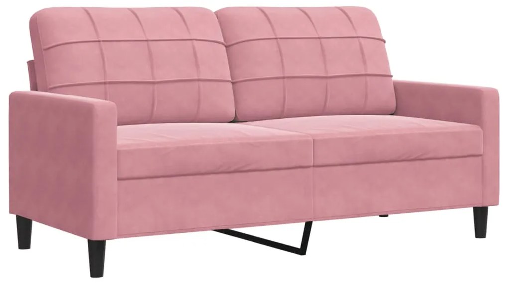 4 pcs conjunto de sofás com almofadões veludo rosa