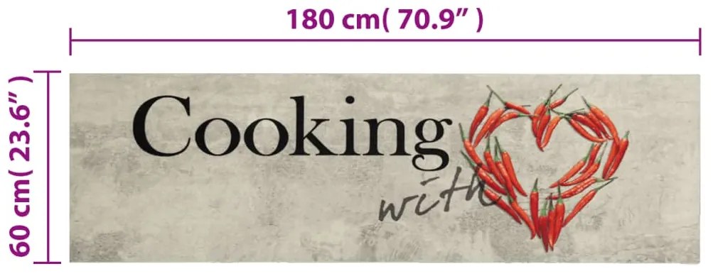 Tapete de cozinha lavável 60x180 cm veludo padrão peper cooking