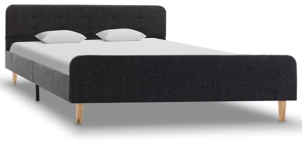 Estrutura de cama 140x200 cm serapilheira cinzento-escuro
