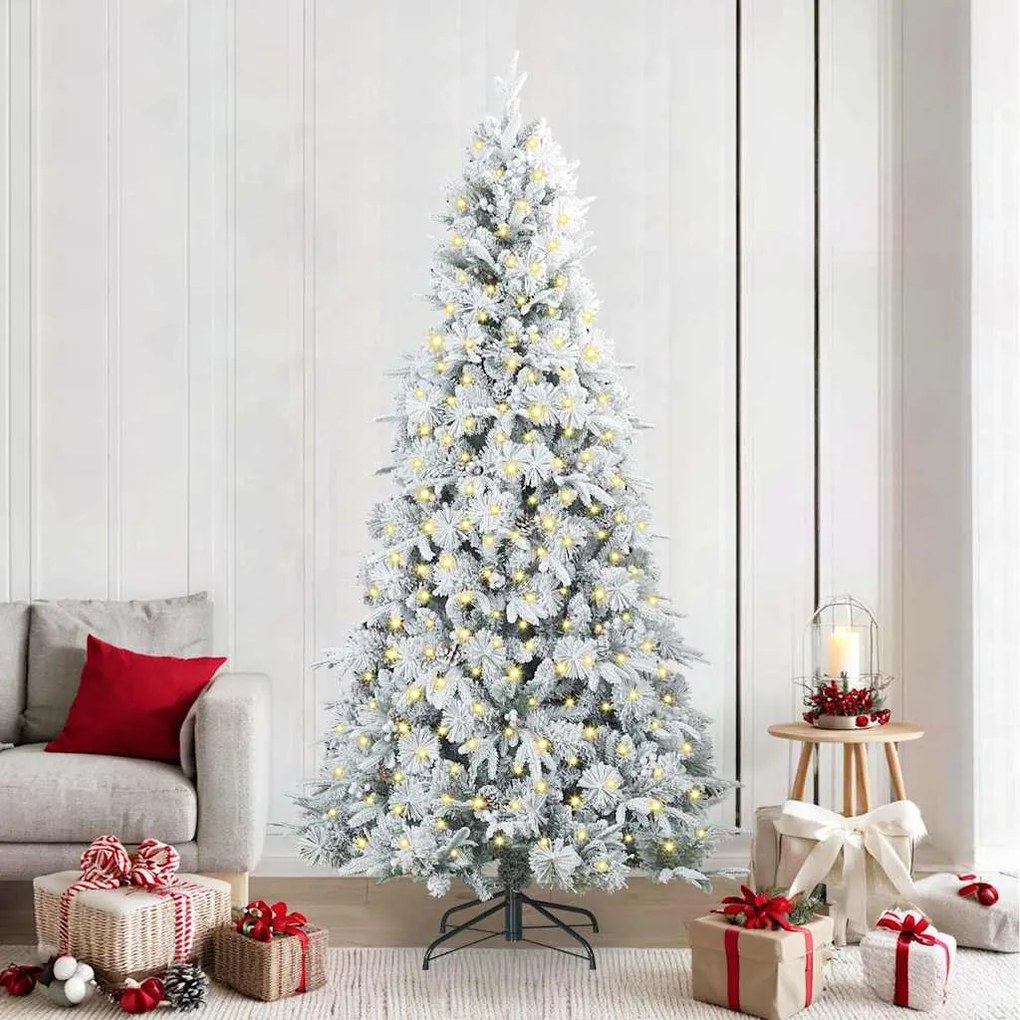 vidaXL Árvore de Natal Articulada Artificial Branco 240 cm PE e PVC