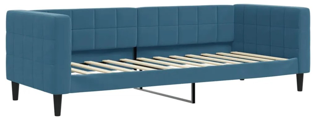 Sofá-cama com gavetão 80x200 cm veludo azul