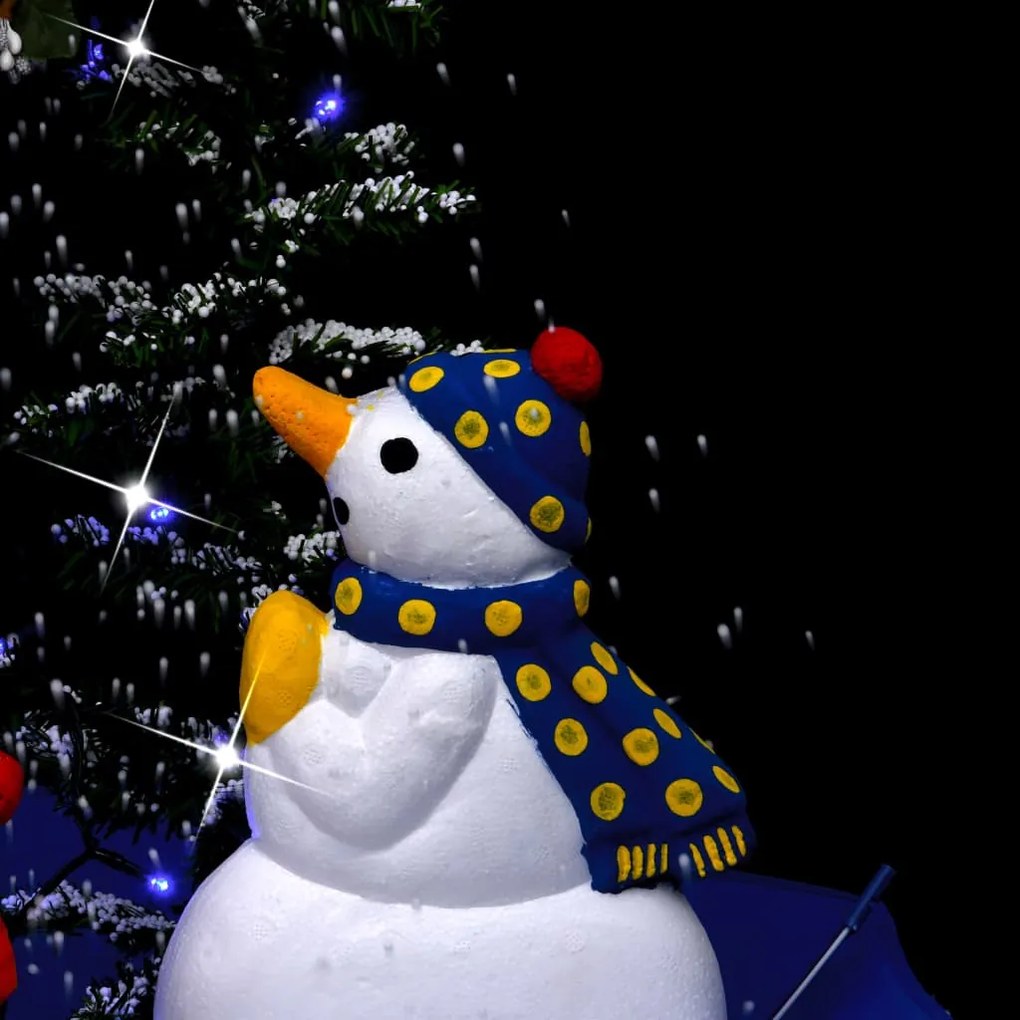 Árvore Natal c/ neve base formato guarda-chuva 170 cm PVC azul