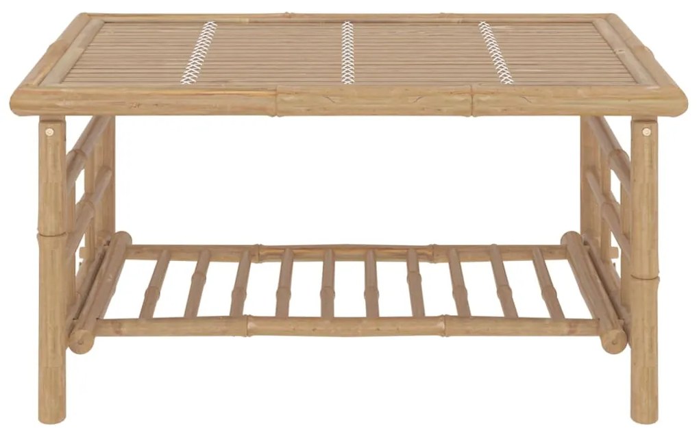 2pcs conj. lounge de jardim bambu c/ almofadões cinzento-escuro