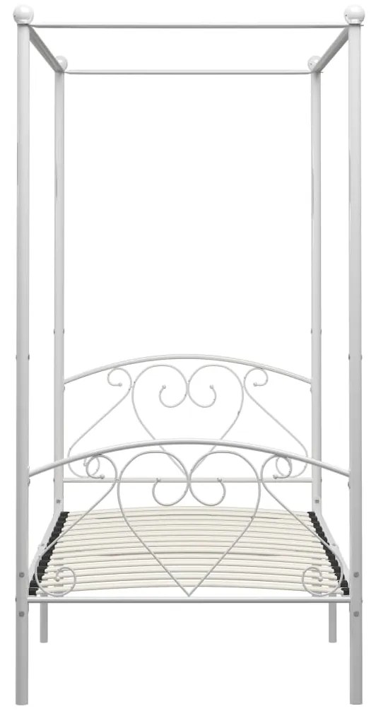 Estrutura de cama com dossel metal branco 90x200 cm