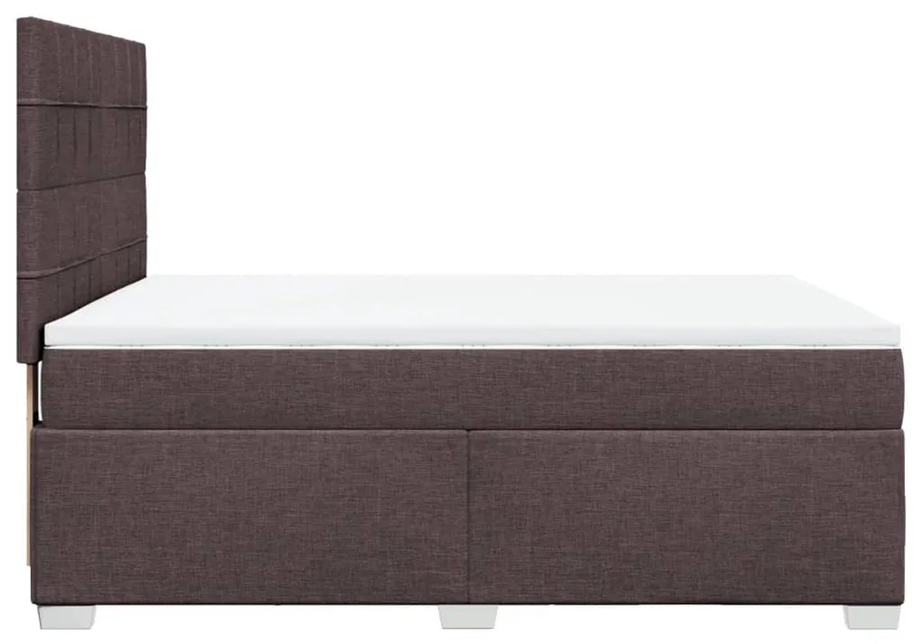 Cama com molas/colchão 140x200 cm tecido castanho-escuro