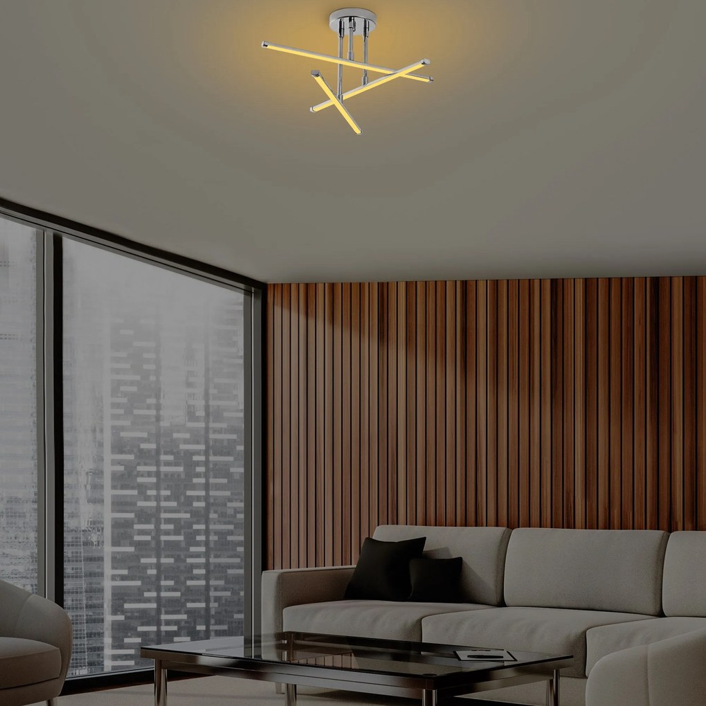 Candeeiro de Teto Ledflower – Chrome – 51 cm x 26 cm