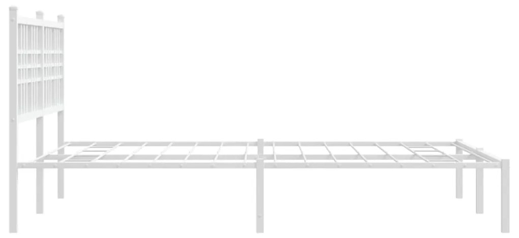 Estrutura de cama com cabeceira 120x200 cm metal branco