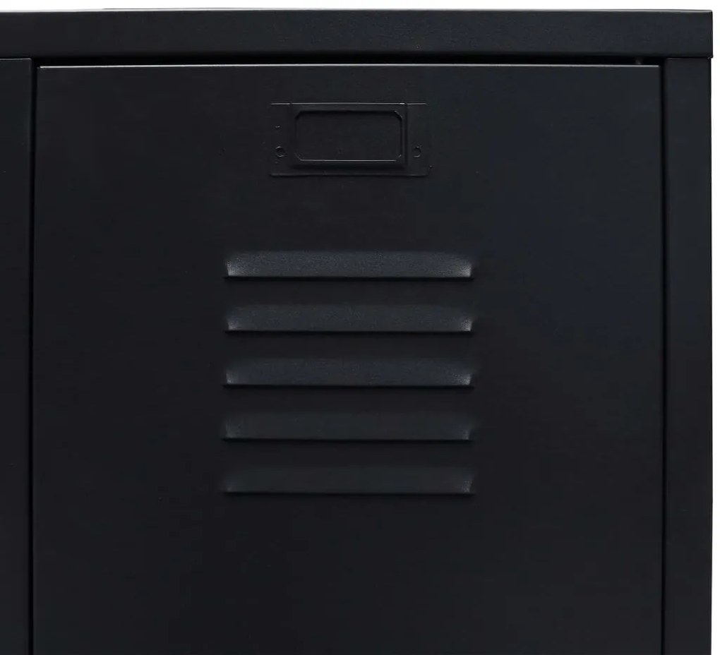 Roupeiro estilo industrial em metal 67x35x107 cm preto