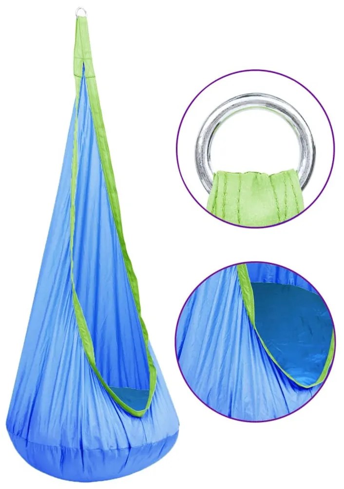 93267 vidaXL Rede/baloiço para crianças suspenso 80 kg azul