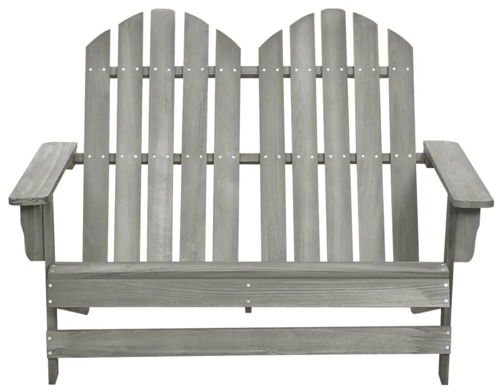 Cadeira de jardim Adirondack 2 lugares abeto maciço cinzento