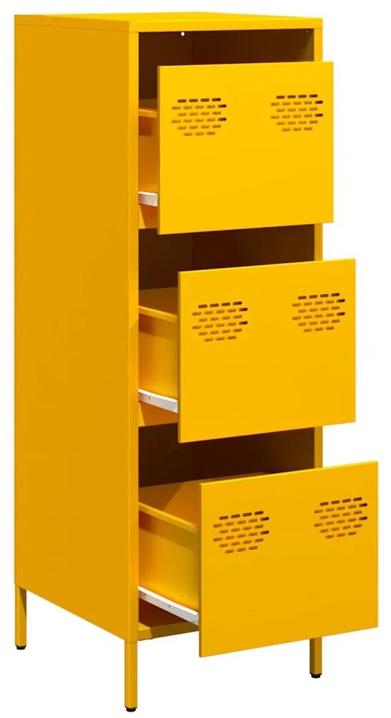 Aparador alto 39x35x103,5 cm aço amarelo mostarda