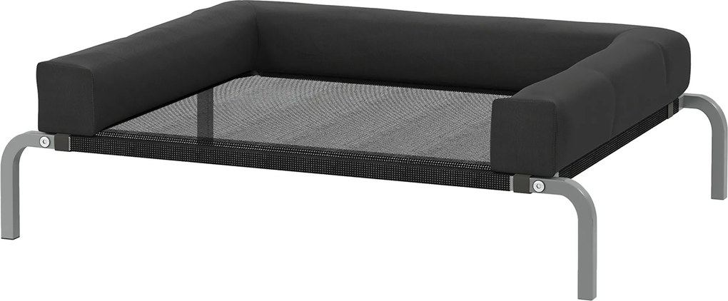 Cama elevada refrescante para cães, cama portátil para cães para interior e exterior, 90 x 65 x 30 cm, preta