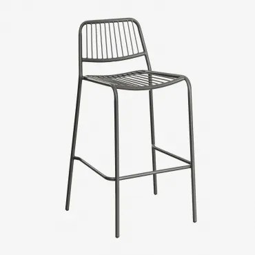 Pacote De 2 Bancos Altos Empilháveis Elton Negro-de-fumo & ↑75 Cm - Sklum