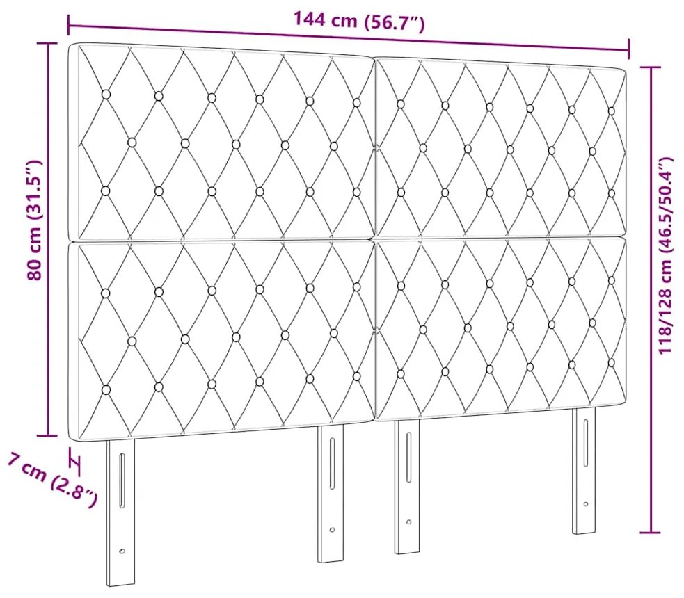 Cabeceira LED com luzes de tira LED Losangos com cabeceira Cinza Escur