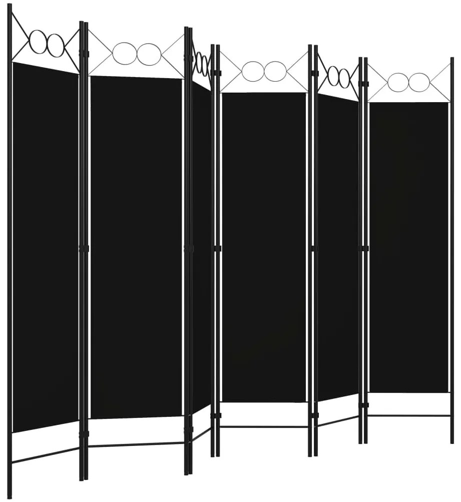Divisória de quarto com 6 painéis 240x180 cm preto
