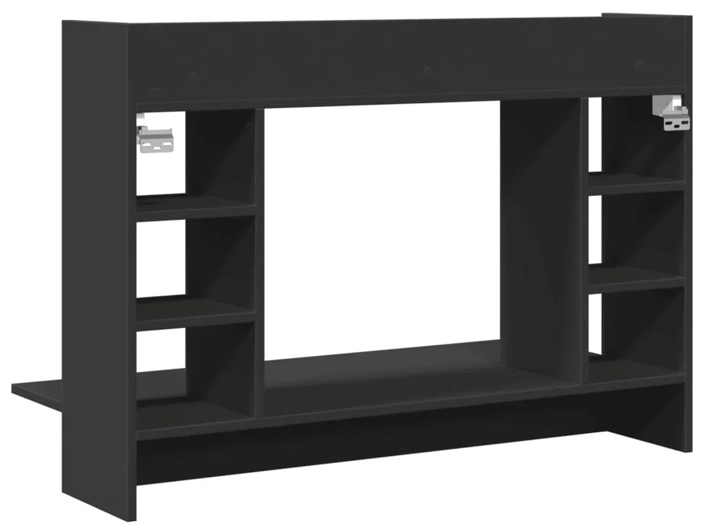 Secretária de parede 105x48x75 cm derivados de madeira preto