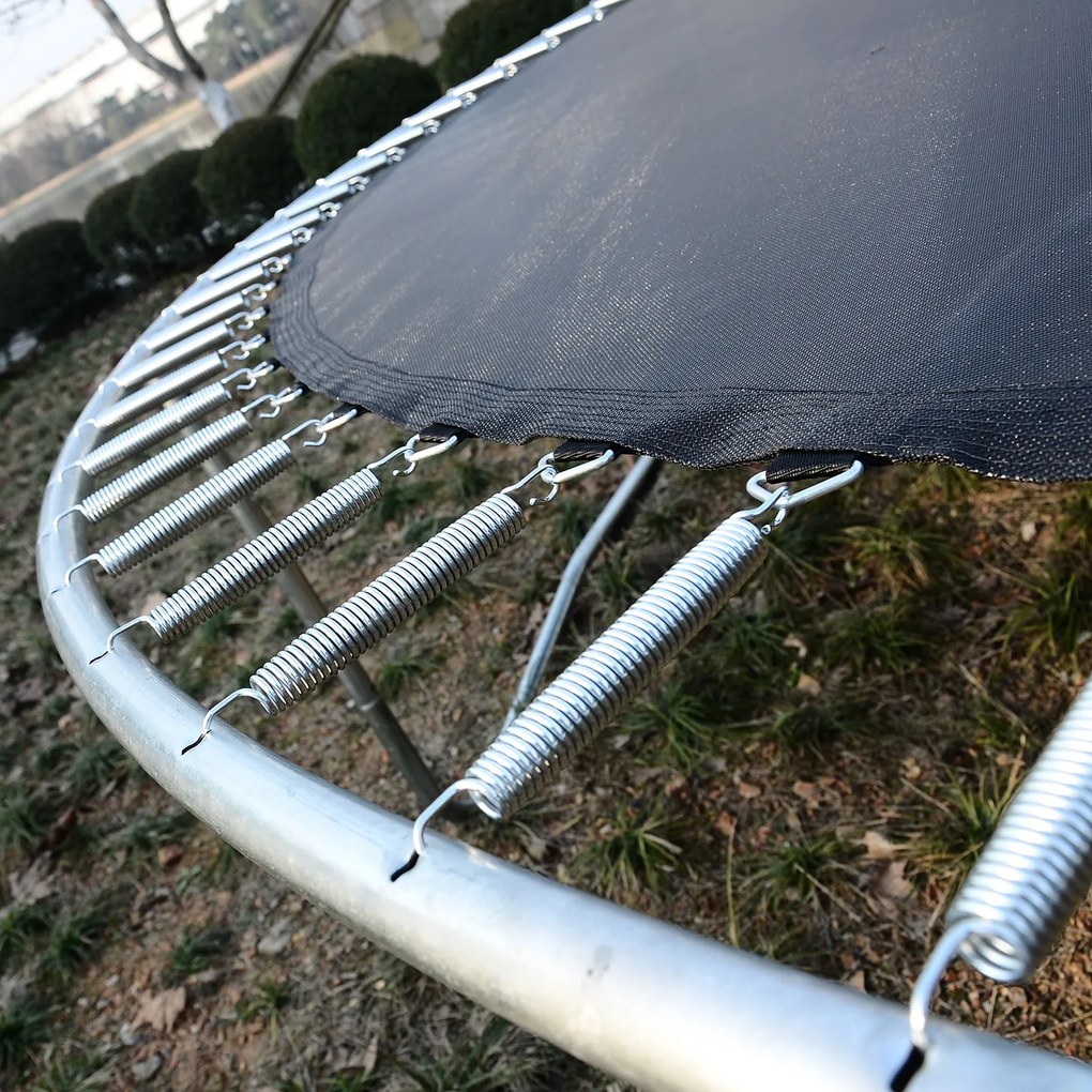 HOMCOM Cama Elástica Ø244cm com Rede de Segurança Conjunto para Jardim Carga máx. 100kg Azul e Preto