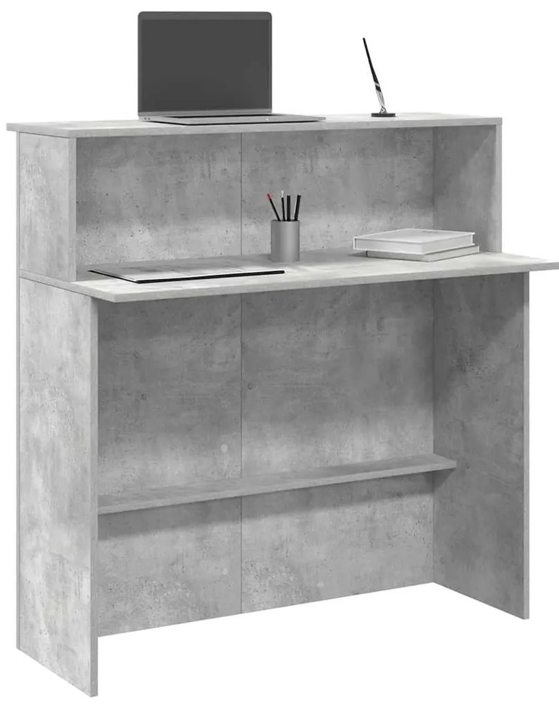 Balcão de recepção 100x50x103,5 cm deriv. madeira cinza cimento