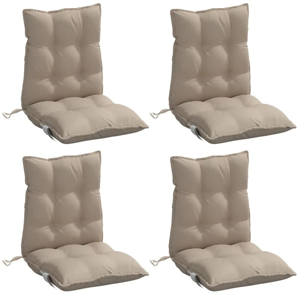 Almofadões cadeira encosto baixo 4 pcs oxford cinza-acastanhado