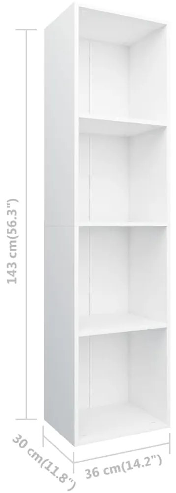 Estante/móvel de TV 36x30x143 cm derivados de madeira branco