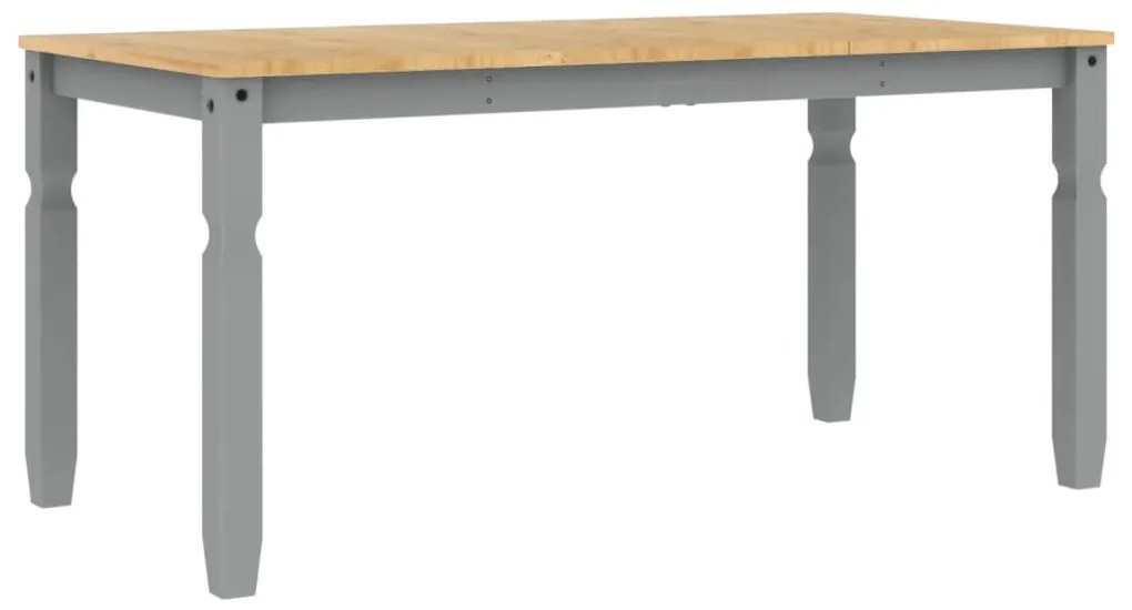 Mesa de jantar Corona 160x80x75 cm madeira pinho maciça cinza