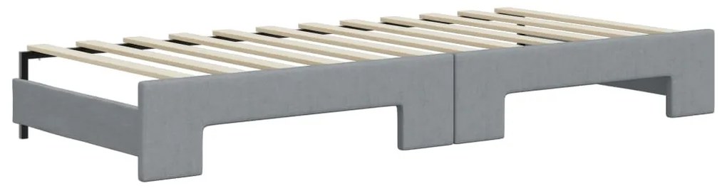 Sofá-cama c/ gavetão e colchões 80x200 cm tecido cinzento-claro