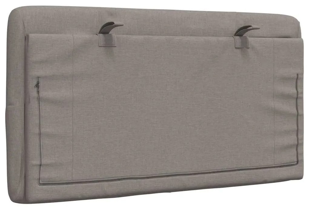 Almofadão de cabeceira 90 cm tecido cinzento-acastanhado