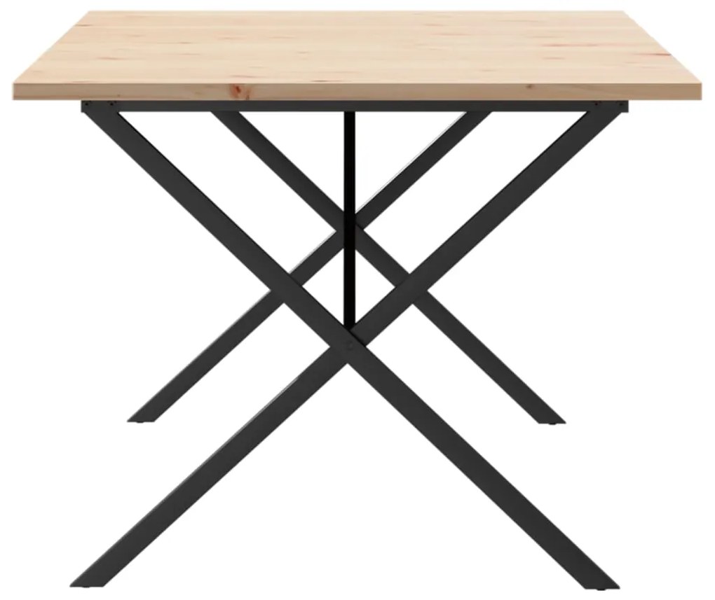 Mesa de jantar estrutura X 200x100x75,5 cm pinho/aço