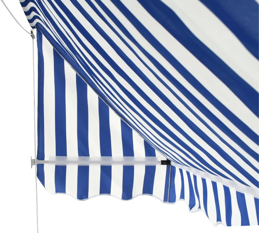 Toldo bistrô 350x120 cm azul e branco