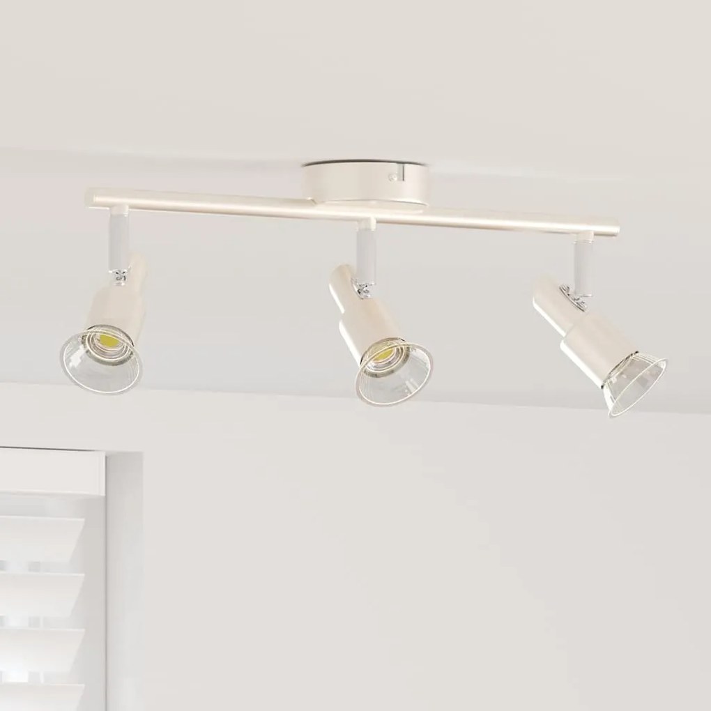 vidaXL Foco de teto com holofotes Níquel 39 x 10,5 x 10,5 cm Aço