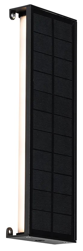 Candeeiro de Parede Exterior Preto 30 cm com LED Dimerizável em 4 Passos com Energia Solar - Serena