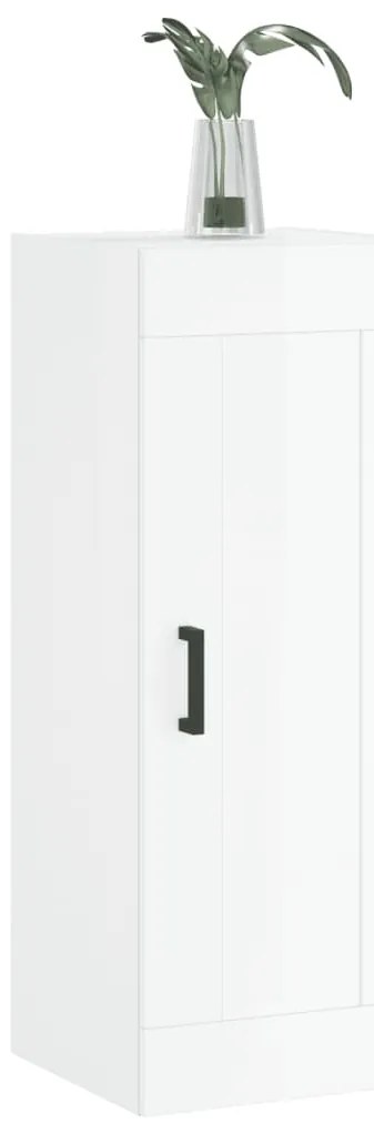 Armário parede 34,5x34x90 cm derivados madeira branco brilhante