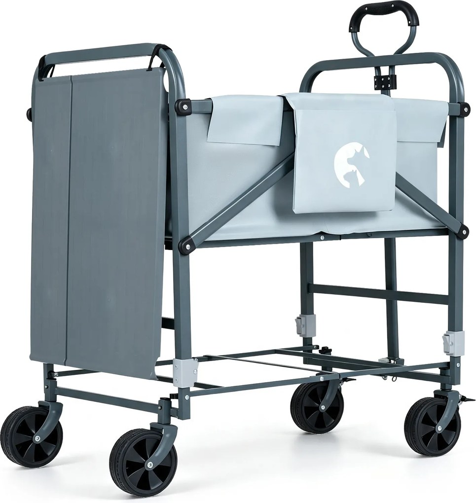 Banheira para Cães Dobrável, 88 x 51,5 x 83-101 cm, Altura Regulável, Cinzento