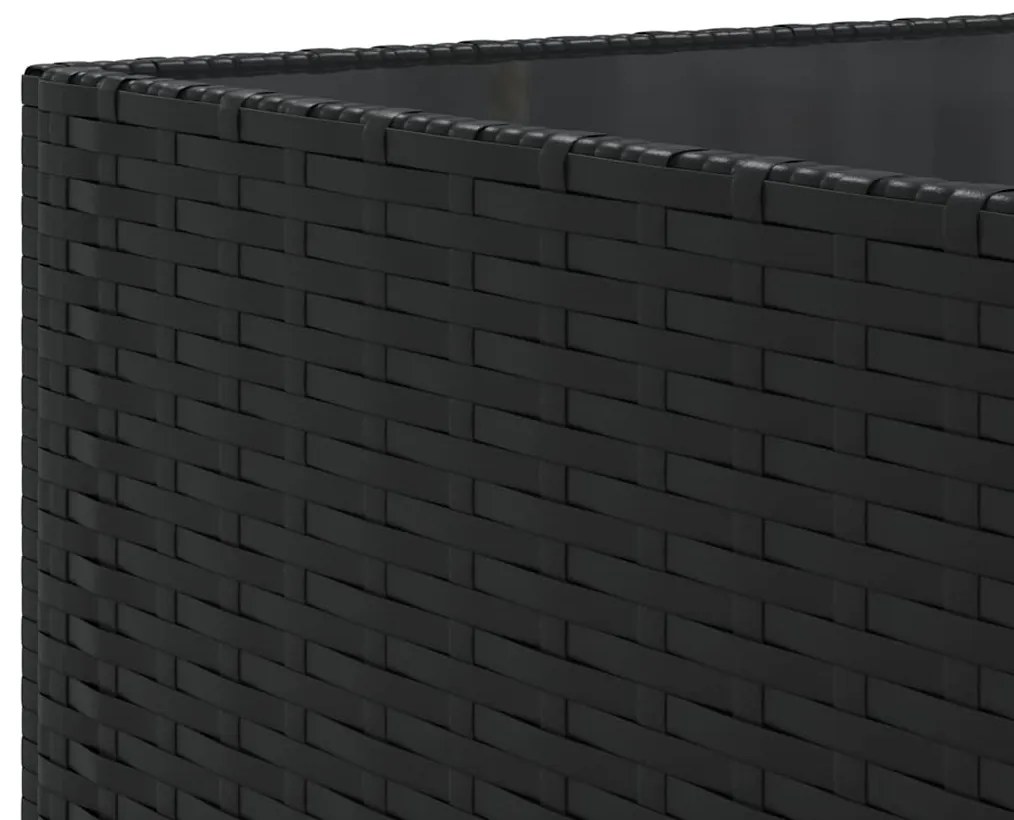 8 pcs conjunto lounge de jardim c/ almofadões vime PE preto