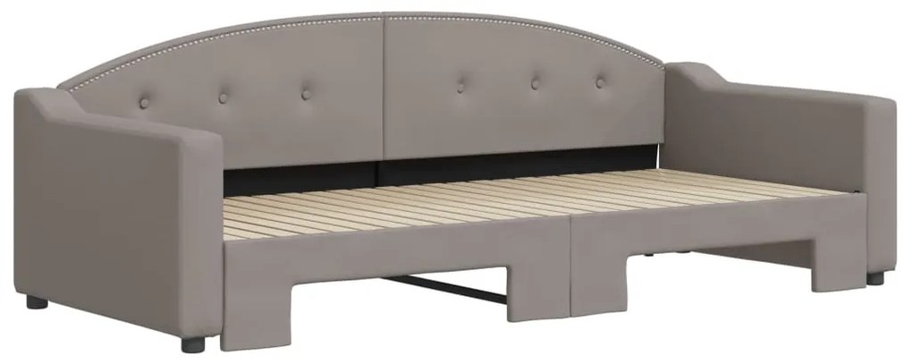 Sofá-cama com gavetão 90x200 cm tecido cinzento-acastanhado