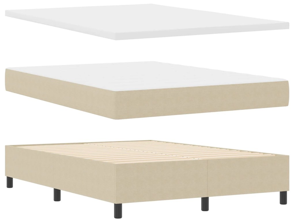 Cama Box Spring com Colchão Verde Claro Cinza 140x200 cm Tecido de Vel
