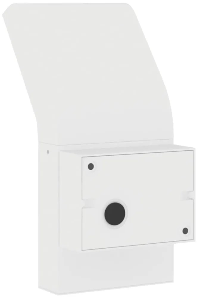 Candeeiros parede LED exterior c/ sensor 2 pcs alumínio branco