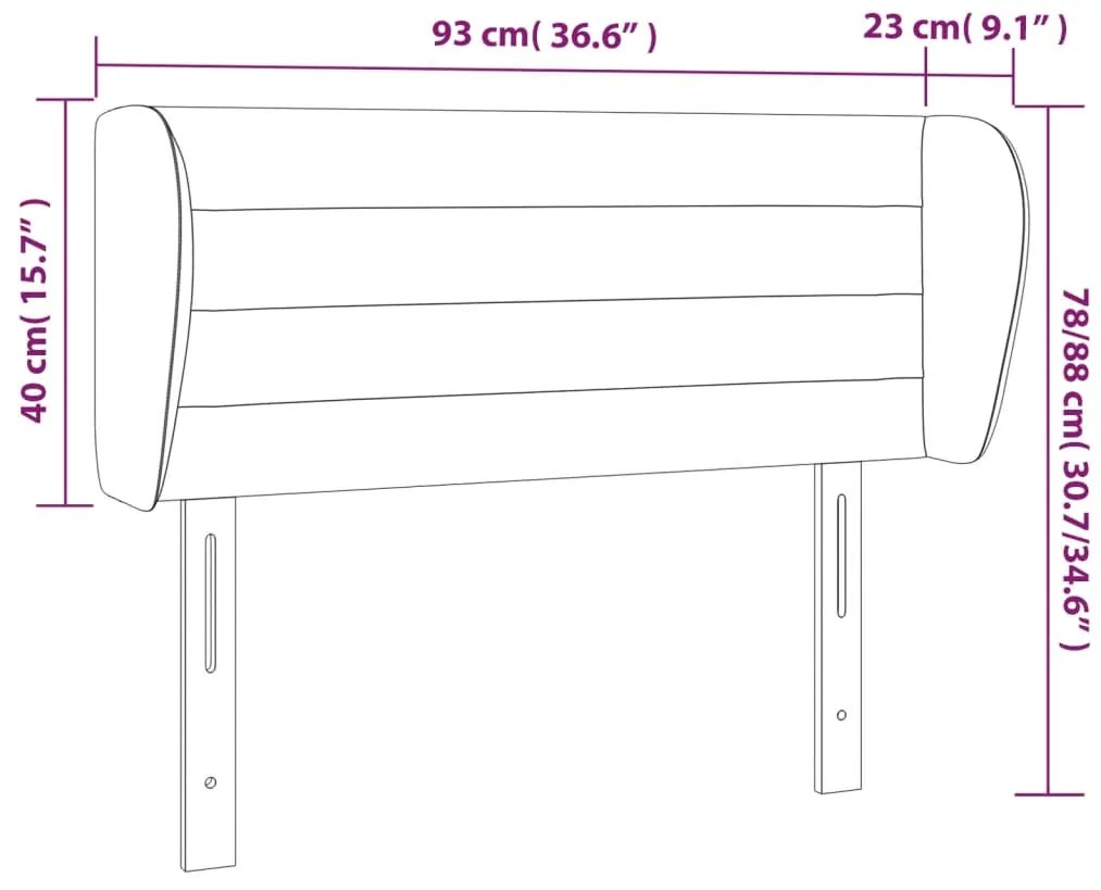 Cabeceira de cama c/ abas tecido 93x23x78/88 cm creme