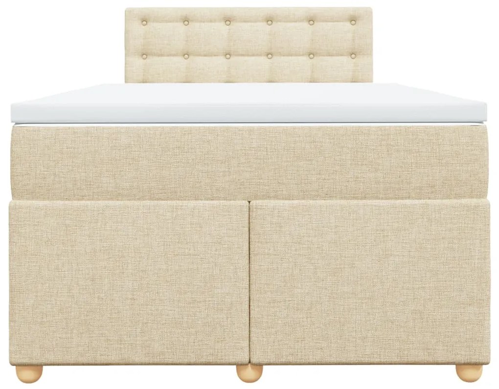 Cama boxspring com colchão 120x190 cm tecido cor creme