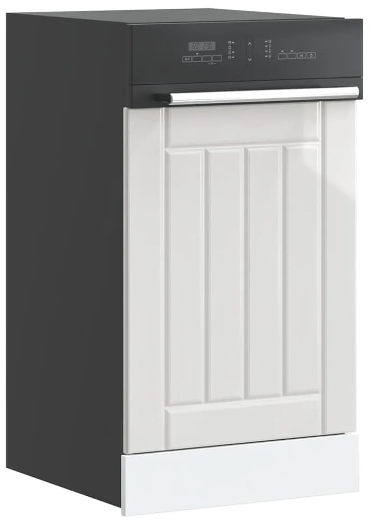 vidaXL Painel máquina lavar louça derivados madeira branco brilhante