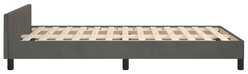 Estrutura de cama sem colchão 120x200 cm veludo cinzento-escuro