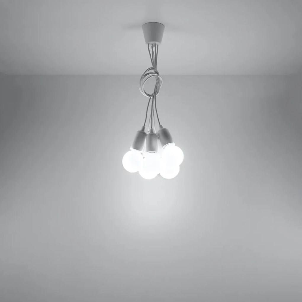 Candeeiro de Teto Suspenso DIEGO 5 Lampâdas Branco