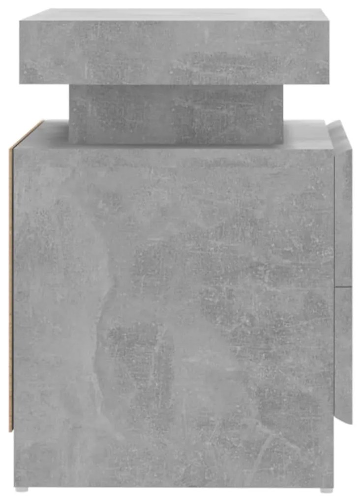 Mesa de cabeceira 45x35x52cm derivados madeira cinzento cimento