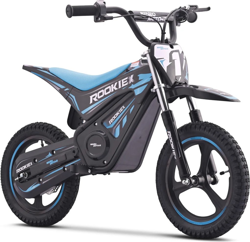Mota elétrica infantil ROOKIE X 24V (14"), bateria de lítio, motor de 250 W, travão de disco Azul