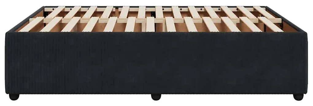 Estrutura de cama sem colchão 140x190 cm veludo preto