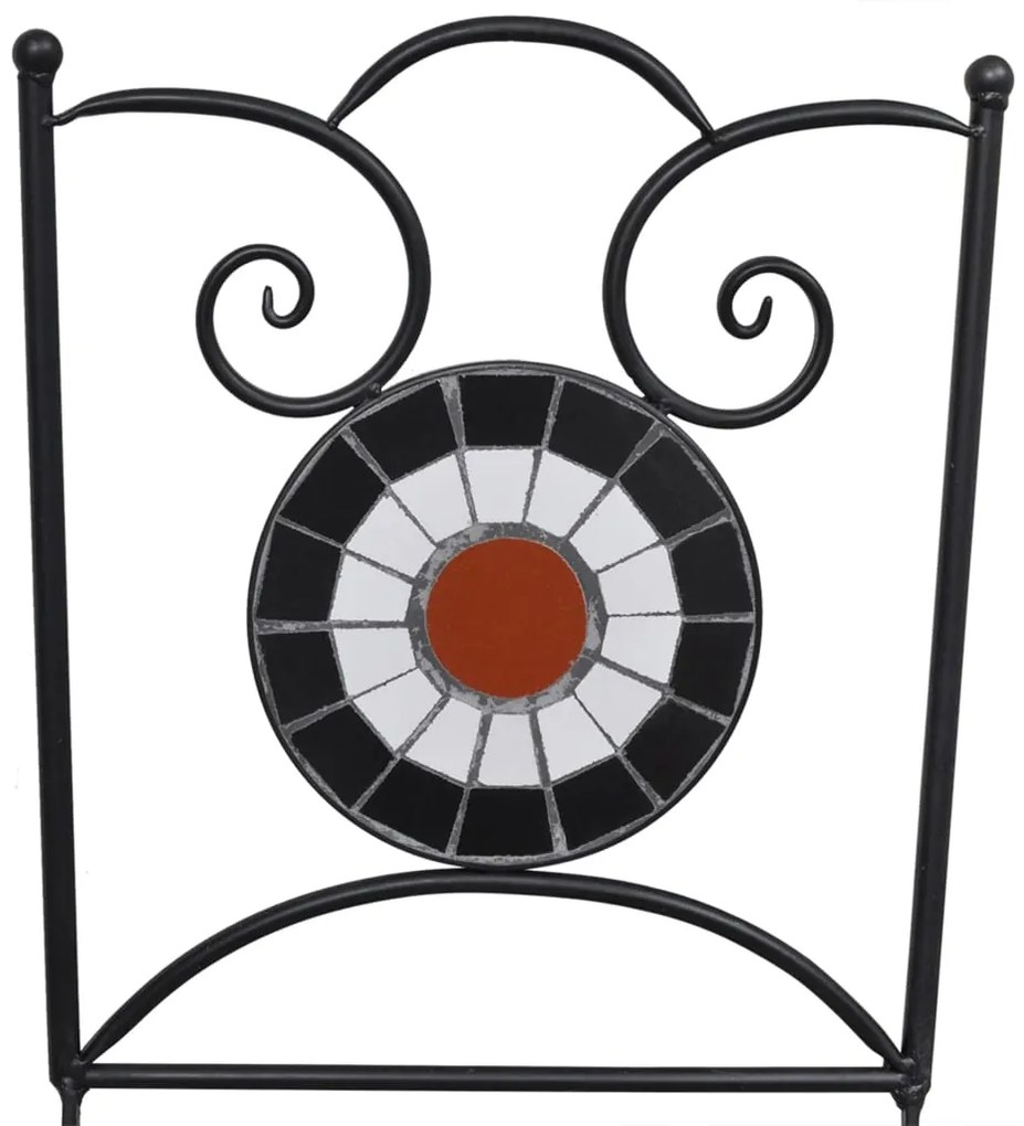 3pcs conjunto bistro mosaico azulejos cerâmica terracota/branco