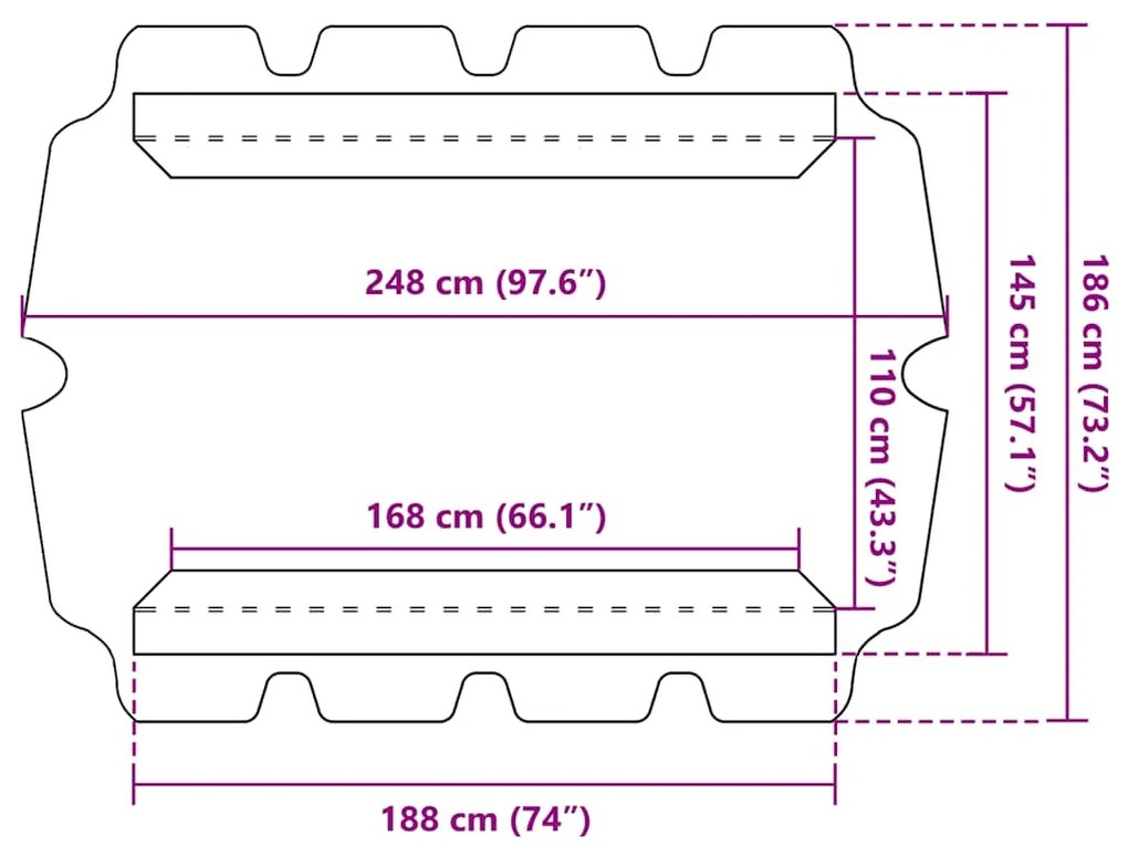 Toldo suplente baloiço jardim 188/168x145/110 cm azul